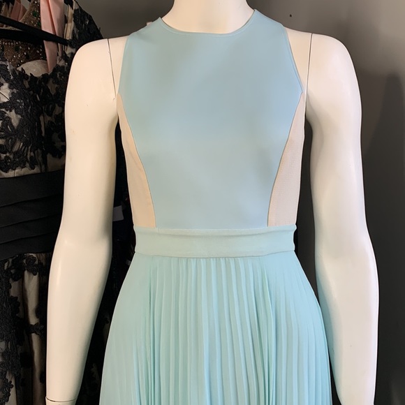 Sachons + Babi pleated dress color block blue prom formal - Picture 8 of 13